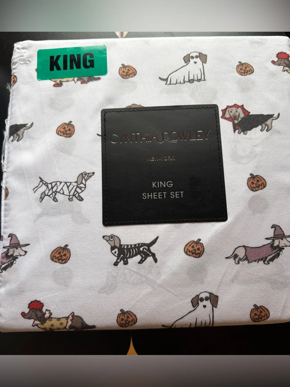 New Cynthia Rowley Dachshund Halloween Ween Dog Ghost Clown Witch Mummy 4-piece